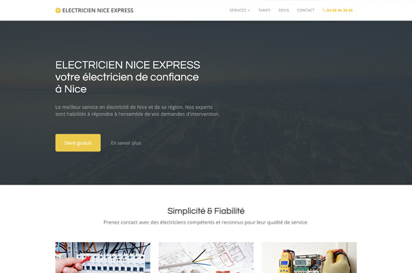 électricien Nice site Internet